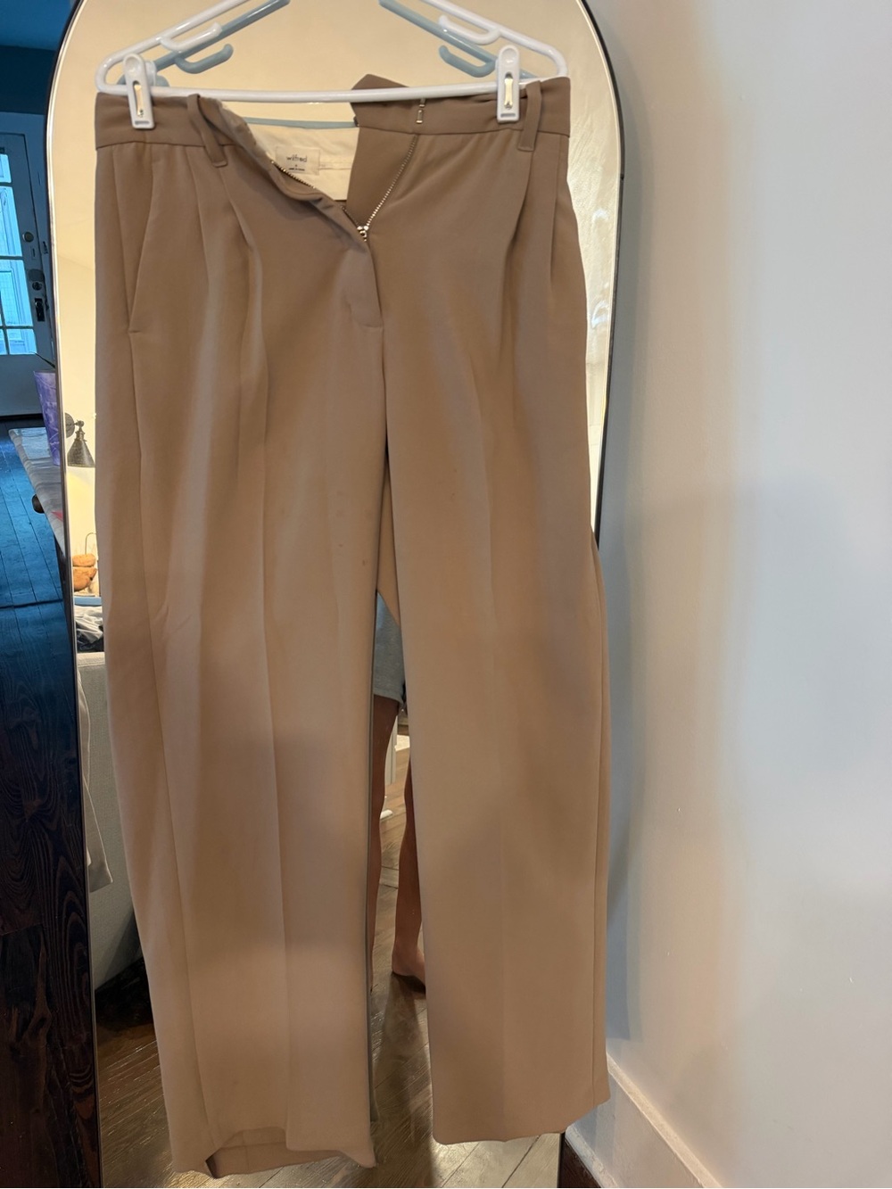 Wilfred Beige High-Waist Wide Leg Pants